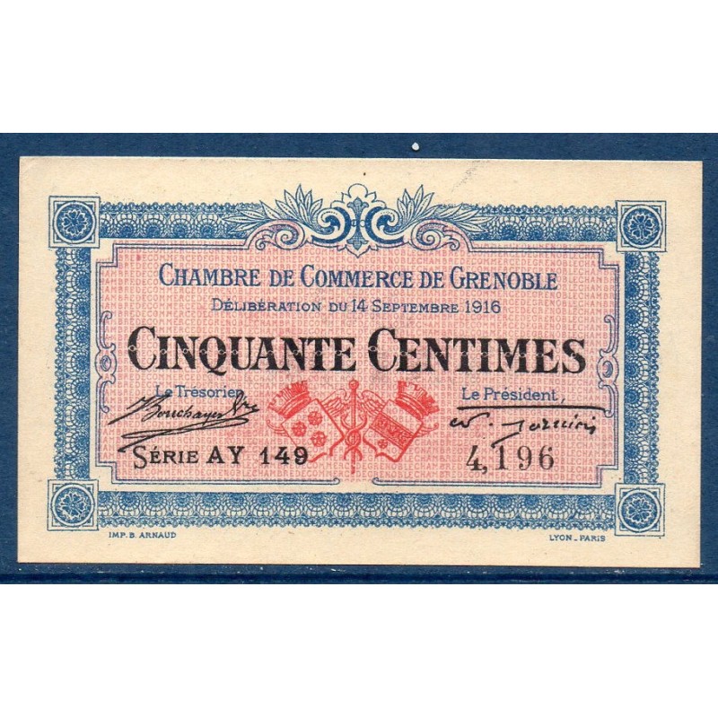 Grenoble 50 centimes Spl 14.9.1916 Pirot 63.4 Billet de la chambre de Commerce