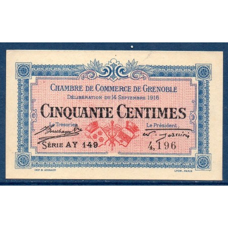 Grenoble 50 centimes Spl 14.9.1916 Pirot 63.4 Billet de la chambre de Commerce