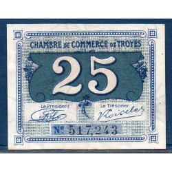 Troyes 25 centimes Spl 1.1.1926 Pirot 124.15 Billet de la chambre de Commerce