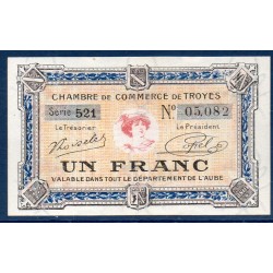 Troyes 1 franc Neuf ND Pirot 124.14 Billet de la chambre de Commerce