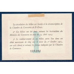 Saint-Omer 1 Franc Sup 14.8.1914 pirot 116.10 Billet de la chambre de Commerce