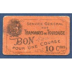 bon tramway Toulouse 10 centimes 1917
