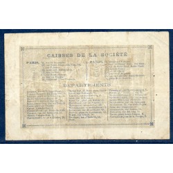 Société générale, bon de monnaie 1 franc TB 1871 Billet