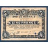 Bon de monnaie ville Roubaix Tourcoin 5 francs TB 2.9.1916 pirot 59-2121 Billet