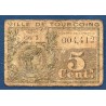 Bon de denrée ville de Tourcoing 5 centimes B ND pirot 59.3235 Billet