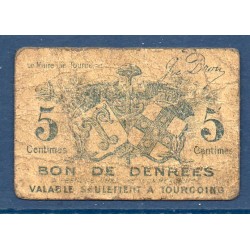 Bon de denrée ville de Tourcoing 5 centimes B ND pirot 59.3235 Billet