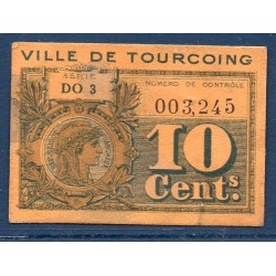 Bon de denrée ville de Tourcoing 10 centimes TB ND pirot 59.3236 Billet