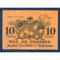 Bon de denrée ville de Tourcoing 10 centimes TB ND pirot 59.3236 Billet