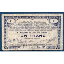 bon d'emprunt garanti 70 communes 1 franc TTB 23.4.1915 Billet