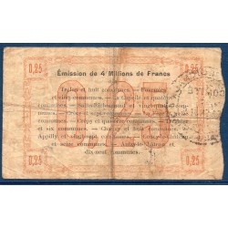 Bon régional Nord Aisne Oise (fourmies) 25 centimes TB 24.10.1915 pirot 5.1115  Billet