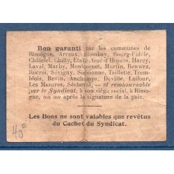 Rimogne syndicat de la ville 25 centimes TB 20.2.1916 pirot 8-187 Billet