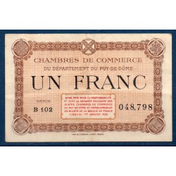 Puy de Dome 1 franc TTB ND Pirot 103.24 Billet de la chambre de commerce