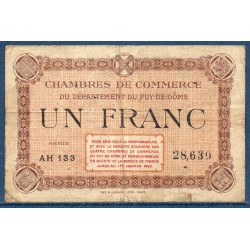 Puy de Dome 1 franc TB ND Pirot 103.8 Billet de la chambre de commerce