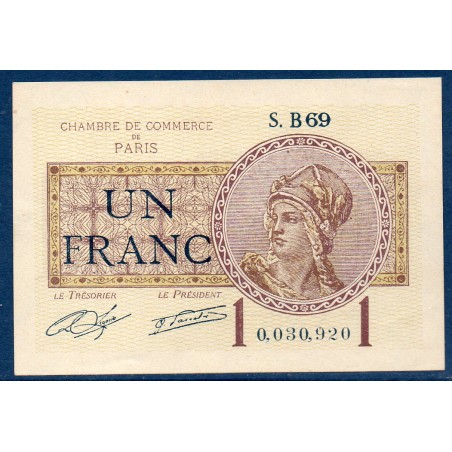 Paris 1 franc Spl 10.3.1920 Pirot 97.23 Billet de la chambre de commerce