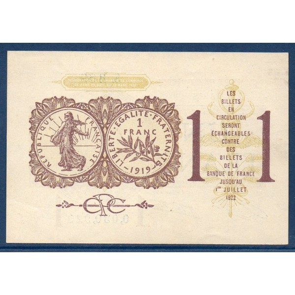 Paris 1 franc, Spl, 10.3.1920 Pirot 97.23 Billet de la chambre de commerce