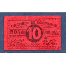 Montluçon Gannat 10 Centimes TTB ND Pirot 84.70 Billet de la chambre de Commerce