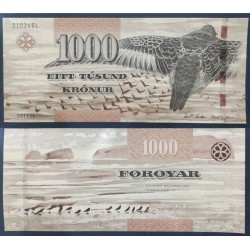 Iles Féroe Pick N°33, neuf Billet de banque de 1000 Kronur 2011