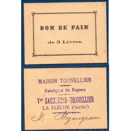 Maison Tonnelier bon 3 livres de pain Spl, non daté