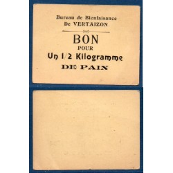 Bureau Bienfaisance Vertaizon bon 1/2 Kilos de pain Sup, non daté