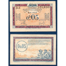 5 centimes régie des chemin de fer Sup 1923 Pirot 135.1 Billet d'occupation
