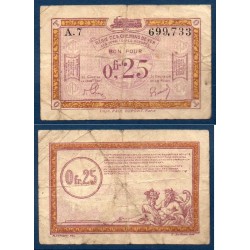 25 centimes régie des chemin de fer TB 1923 Pirot 135.3 Billet d'occupation