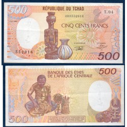 Tchad Pick N°9e, TTB Billet de banque de 500 francs 1992