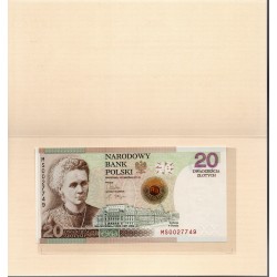 Pologne Pick N°184A, Neuf avec folder Billet de banque de 20 Zlotych 2011