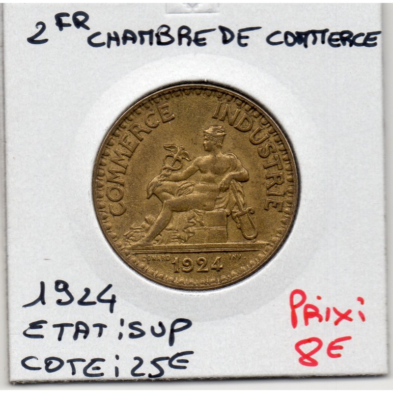 Bon pour 2 francs Commerce Industrie 1924 Sup, France pièce de monnaie