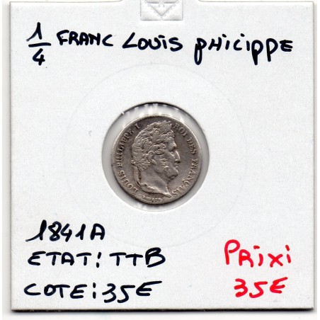 1/4 Franc Louis Philippe 1845 A paris TTB, France pièce de monnaie