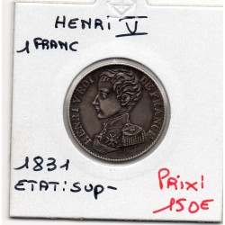 Essai de 1 franc Henri V 1831 Sup-, France pièce de monnaie