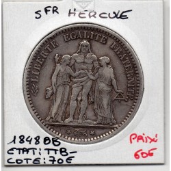 5 francs Hercule 1848 BB Strasbourg TTB, France pièce de monnaie