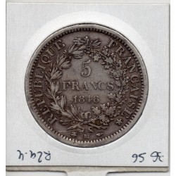 5 francs Hercule 1848 BB Strasbourg TTB, France pièce de monnaie