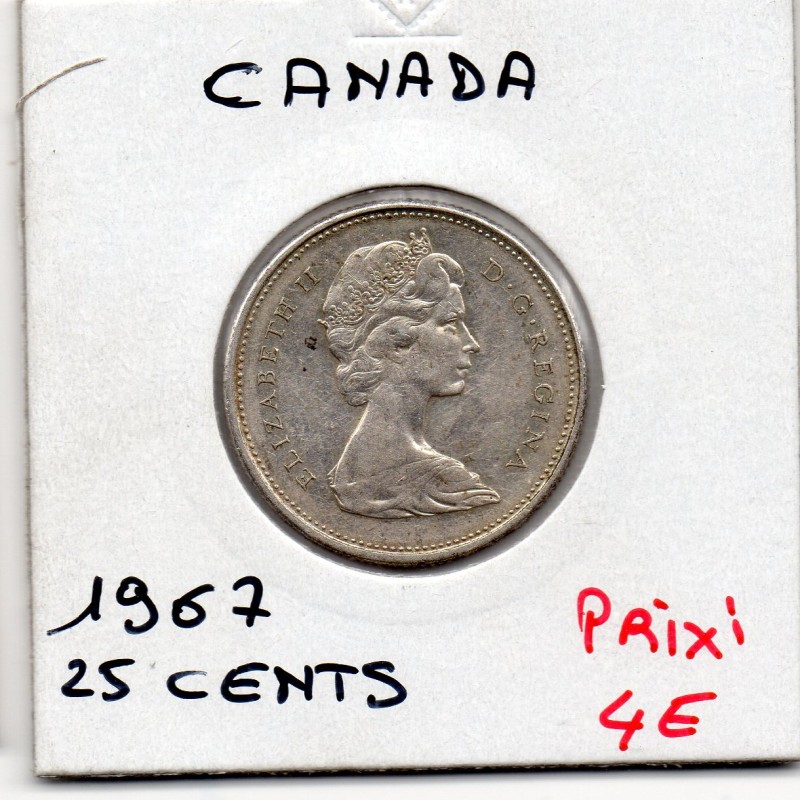 Canada 25 cents 1967 TTB+, KM 68 pièce de monnaie