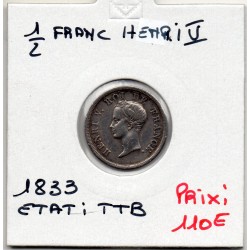 Essai de 1/2 franc Henri V 1831 TTB, France pièce de monnaie