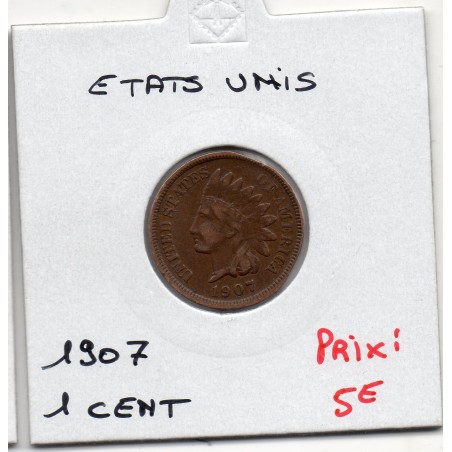 Etats Unis 1 cent 1907 TTB, KM 90a pièce de monnaie