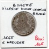 Bohême Silésie, Legnica Brzeg 6 kreuzer 1665 B, KM 484 pièce de monnaie
