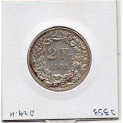 Suisse 2 francs 1903 Sup-, KM 21 pièce de monnaie