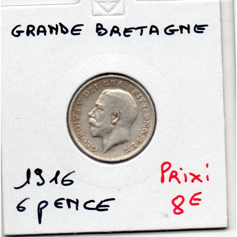 Grande Bretagne 6 pence 1916 Sup-, KM 815  pièce de monnaie