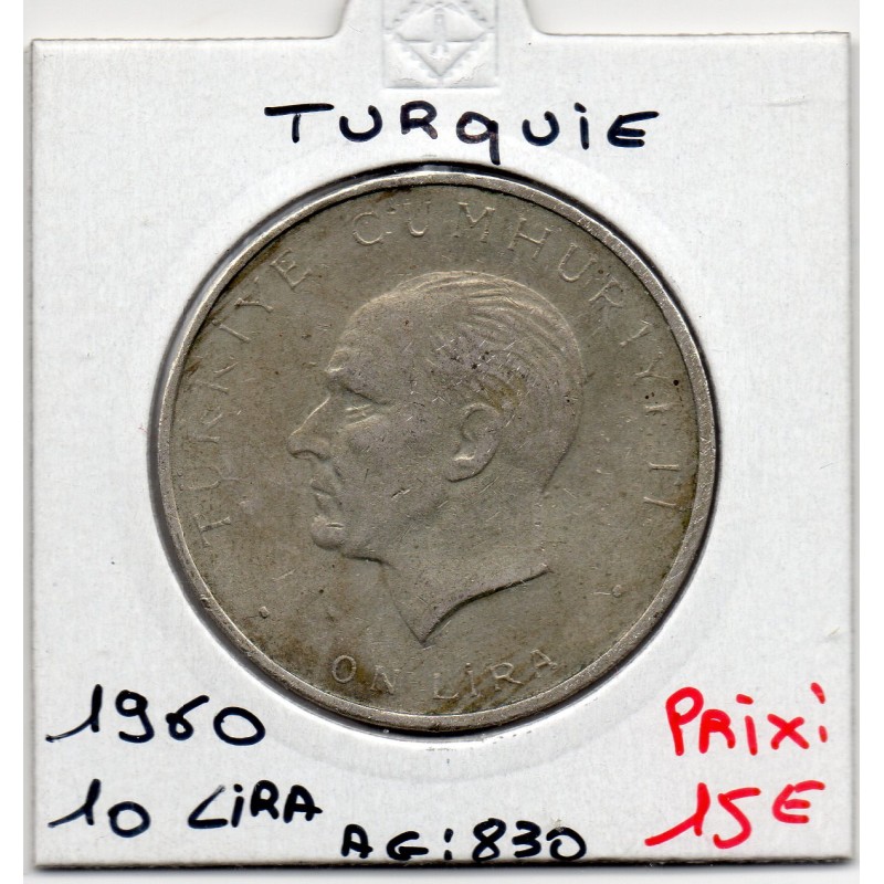 Turquie 10 Lira 1960 Sup, KM 894 pièce de monnaie