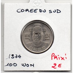 Corée du Sud 100 Won 1974 Spl, KM 9 pièce de monnaie