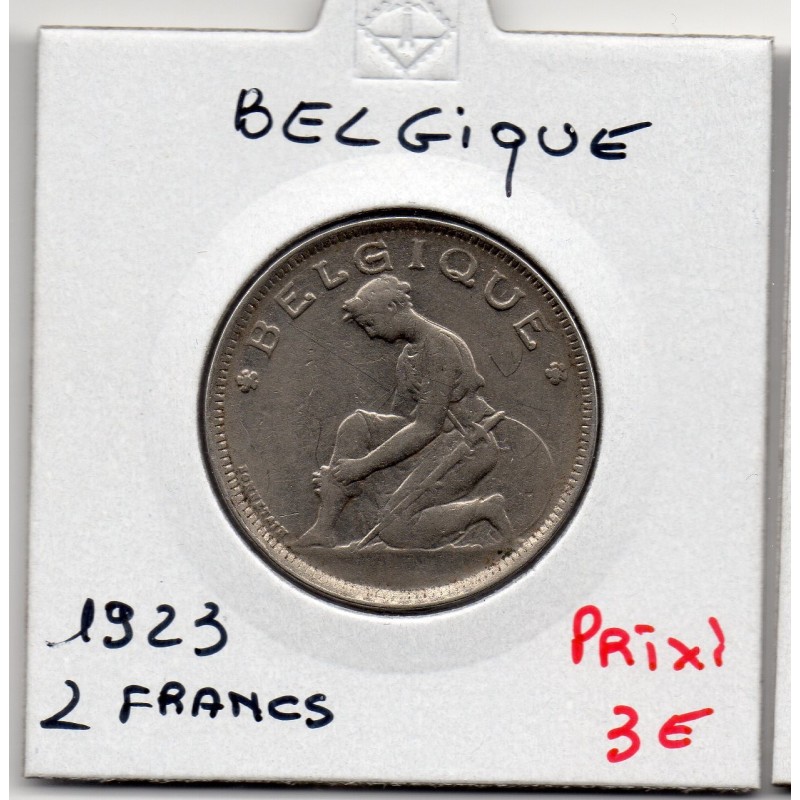 Belgique 2 Francs 1923 en Français TTB, KM 91 pièce de monnaie