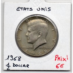 Etats Unis 1/2 Dollar 1968 D Denver Sup, KM 202a pièce de monnaie