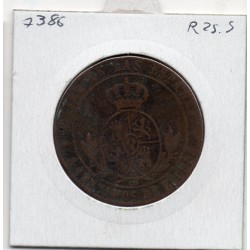 Espagne 5 centimos 1868 étoile 8 branches TB, KM 635.1 pièce de monnaie