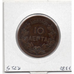 Grece 10 Lepta 1869 BB Strasbourg TTB-, KM 43 pièce de monnaie
