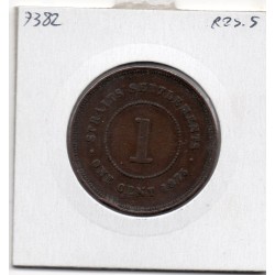 Etablissement des Détroits 1 cent 1875 TTB, KM 9 pièce de monnaie