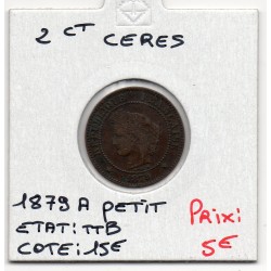 2 centimes Cérès 1879 petit A Paris TTB, France pièce de monnaie