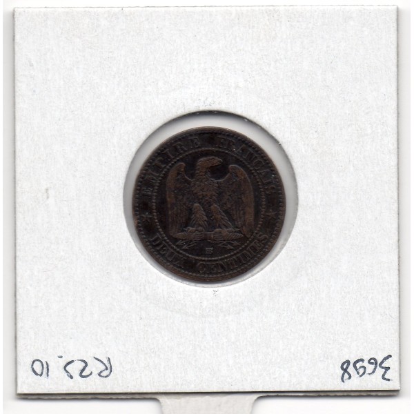 2 centimes Napoléon III tête laurée 1861 BB Strasbourg TB+, France pièce de monnaie