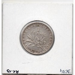1 franc Semeuse Argent 1911 TB+, France pièce de monnaie