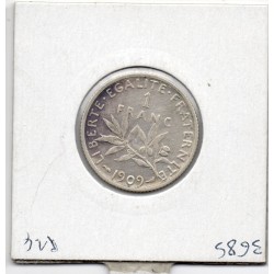 1 franc Semeuse Argent 1909 TB, France pièce de monnaie