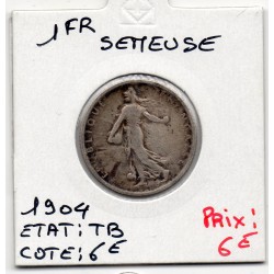 1 franc Semeuse Argent 1904 TB, France pièce de monnaie